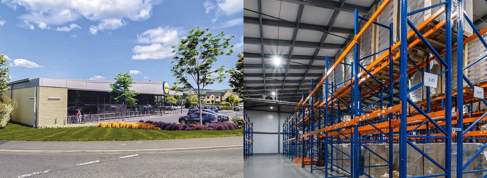 Lidl store and industrial unit